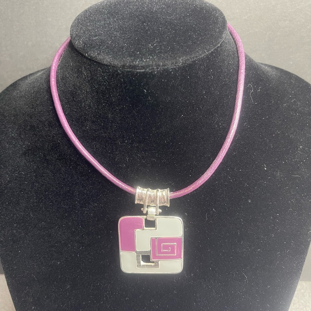 Purple & Grey Rope Necklace